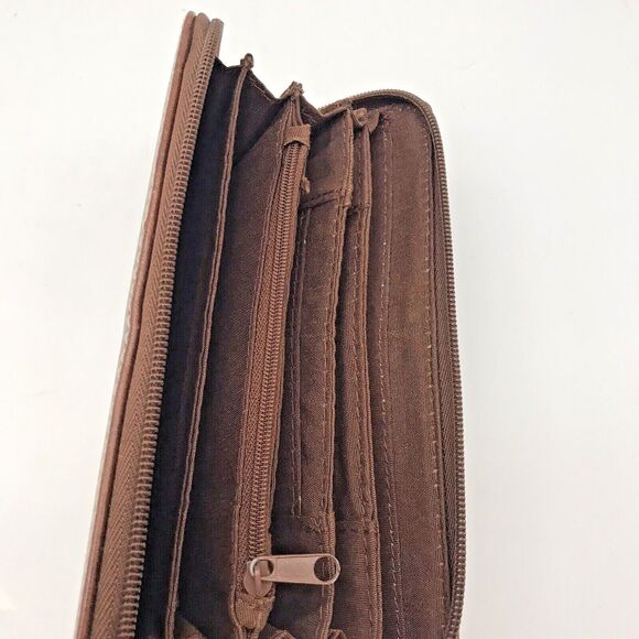 Rosetti Brown Zip Around Travel Wallet Inside Pocket CC Slides ID Coin Pockets - Picture 5 of 6